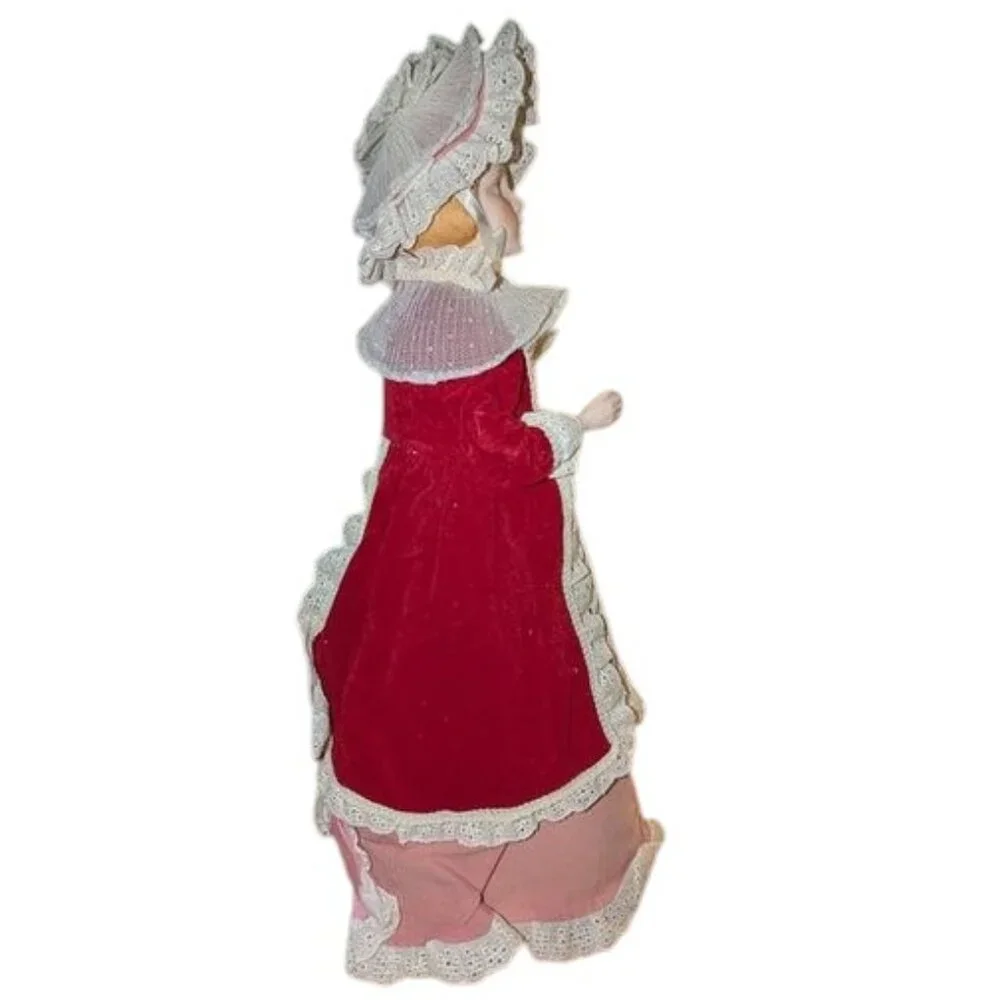 Vintage Victorian Elegant Lady Dickens Christmas Carol Porcelain Tree Topper